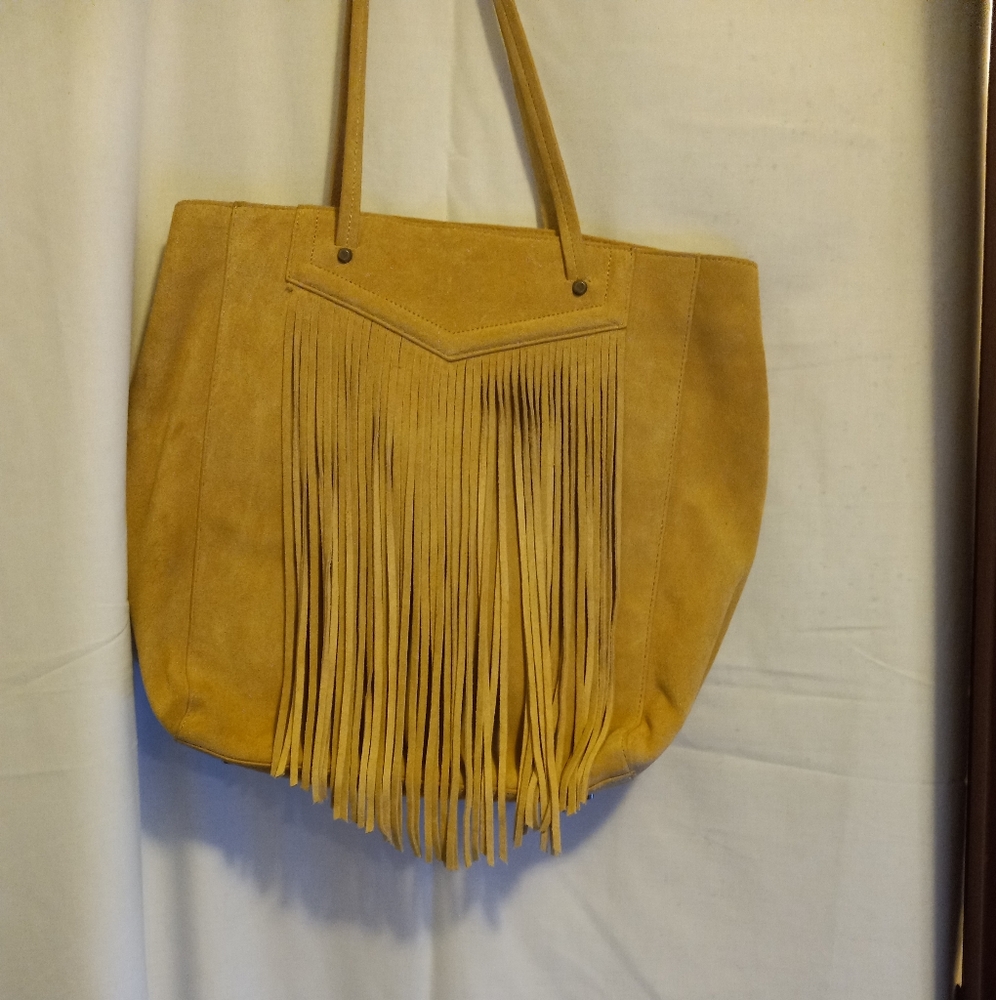 Large handcrafted tote suede/leather
